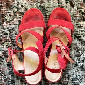 Marais “Jardin” block heel sandal